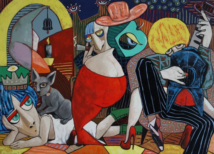 Malarstwo zatytułowany „King of jazz relaxi…” autorstwa Ta Byrne, Oryginalna praca, Olej