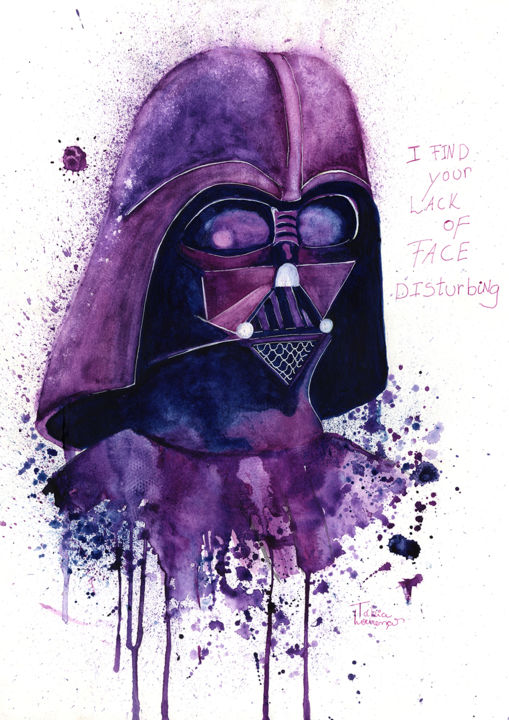 Painting titled "I find your lack of…" by Tabia Lourenço, Original Artwork, Watercolor