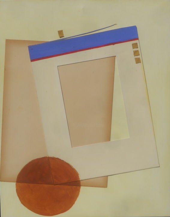 Collagen mit dem Titel "Aus dem Rahmen 2" von Roland Hoelderle, Original-Kunstwerk, Collagen