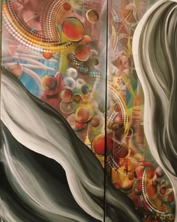 Painting titled "Tableau abstrait co…" by Mimsartdeco, Original Artwork, Acrylic