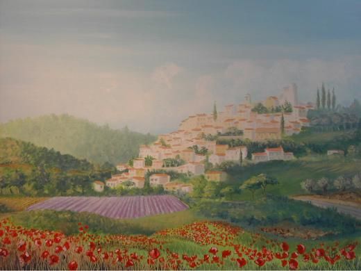 Painting titled "Simiane la Rotonde" by Matthieu Jourdes, Original Artwork