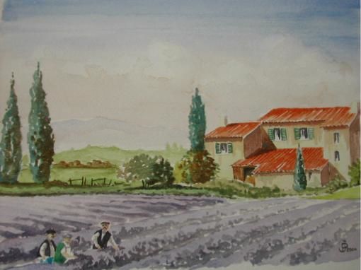 Painting titled "Lavande" by Matthieu Jourdes, Original Artwork