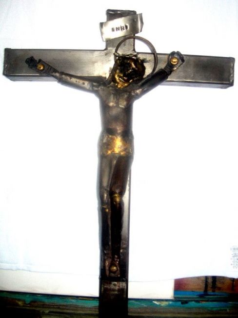 La croix - Painting, 45x50 cm ©1983 by tablogduperrier -
Sculpture et soudure fer