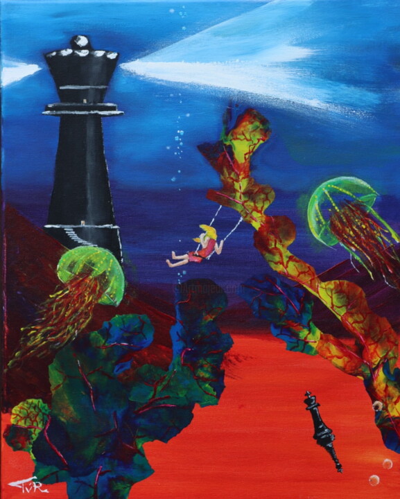 Peinture intitulée "Chess tower" par Taco Van Rheenen, Œuvre d'art originale, Acrylique