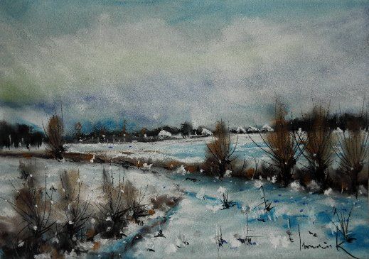 Drawing titled "Polish winter in Po…" by Tadeusz Iwańczuk, Original Artwork, Other