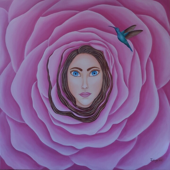Malarstwo zatytułowany „BLOOMING WOMAN” autorstwa Tady Divjak, Oryginalna praca, Akryl