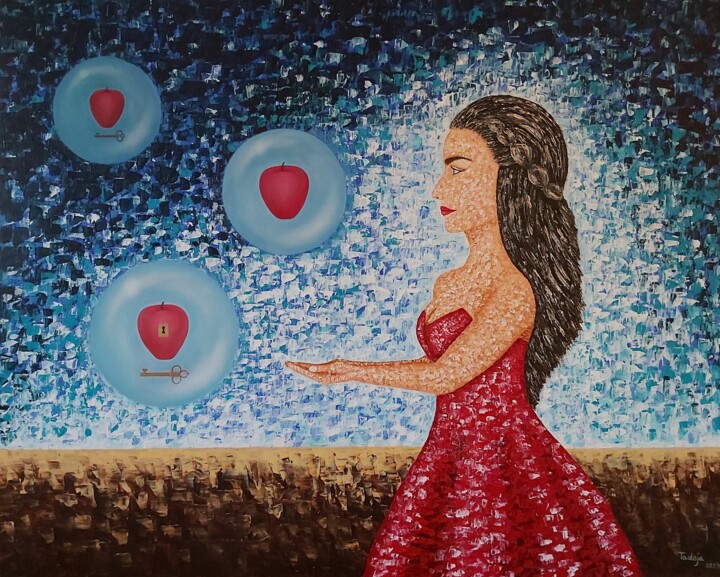 Painting titled "APPLES" by Tady Divjak, Original Artwork, Acrylic