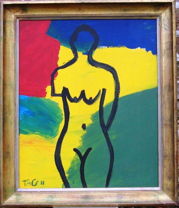 Painting titled "liberté" by Georges Tag, Original Artwork, Acrylic Mounted on Wood Stretcher frame