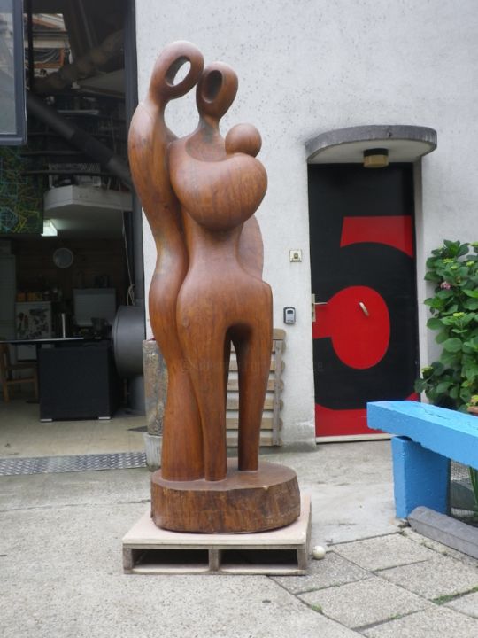 Sculpture titled "ECCE HOMO" by Georges Tag, Original Artwork, Wood