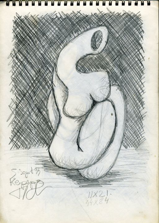 Dessin intitulée "croquis de la Breto…" par Georges Tag, Œuvre d'art originale, Papier