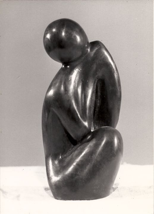 Sculpture intitulée "Petit Bronze assis" par Georges Tag, Œuvre d'art originale