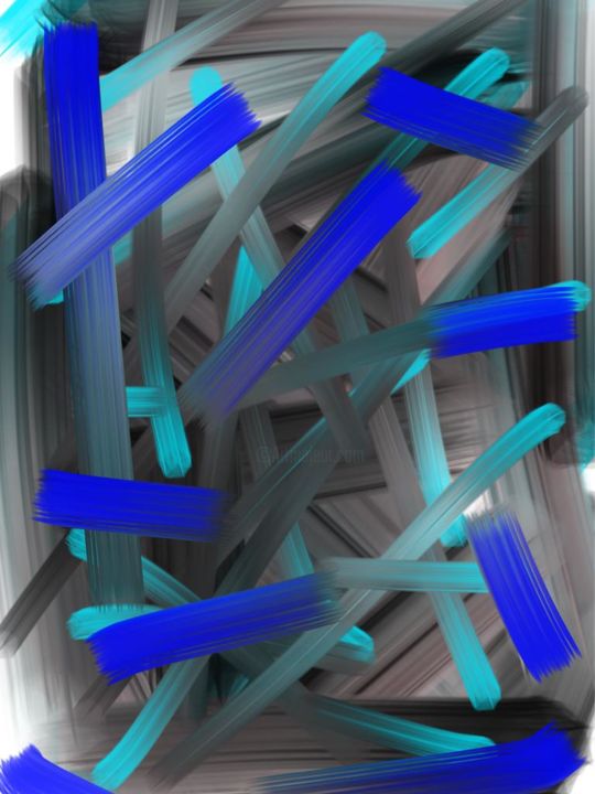 Arts numériques intitulée "BlueMind" par Tahavlz, Œuvre d'art originale, Peinture numérique