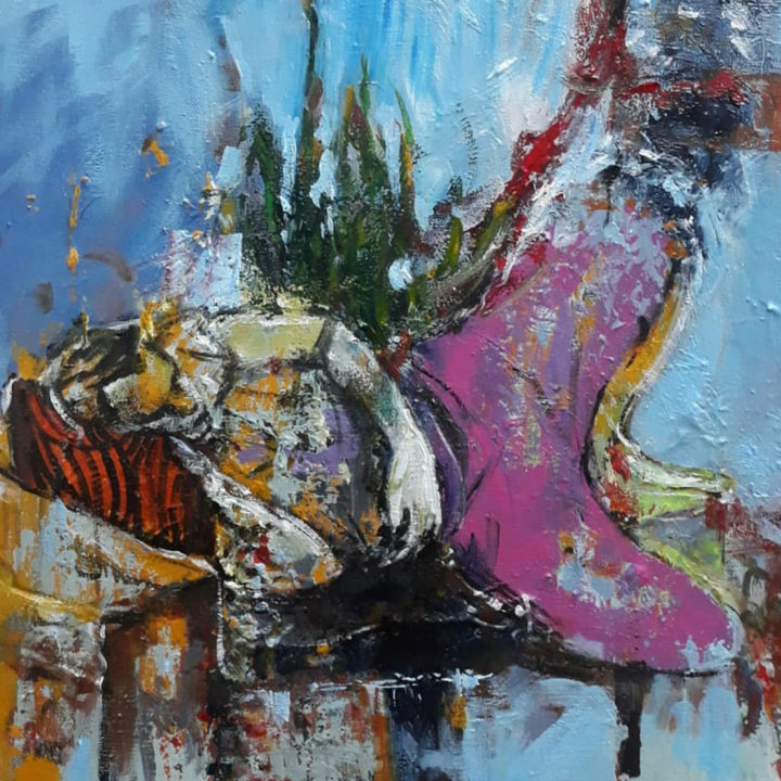 Painting titled "Untitled-1" by Tahereh Soleimani, Original Artwork, Acrylic