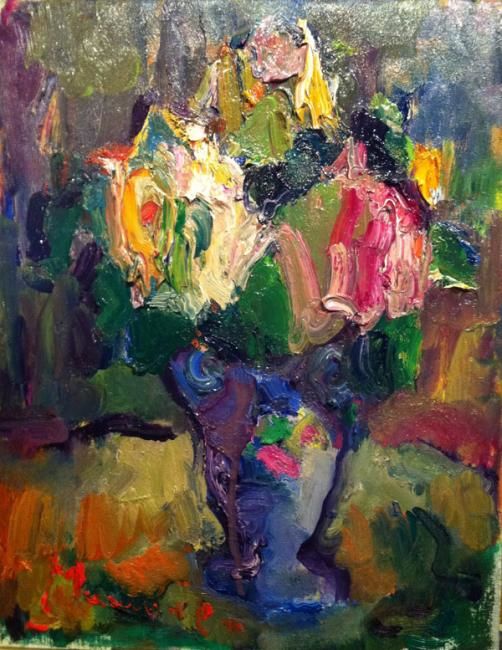 Картина под названием ""Roses"" - Наталия Мишнёва, Подлинное произведение искусства, Масло