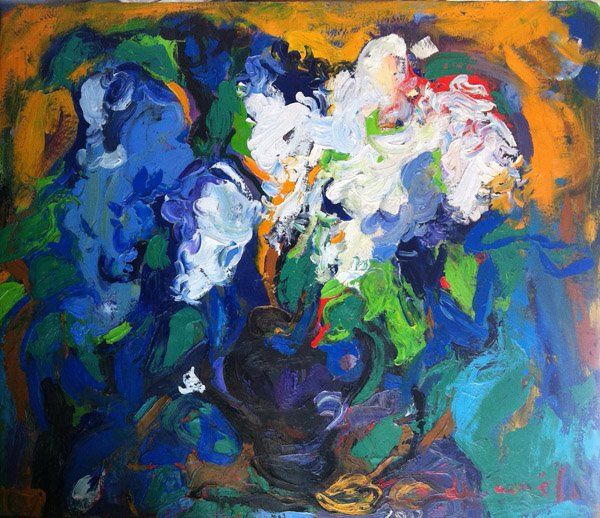Painting titled ""Lilac"" by Nataliia Mishniova, Original Artwork