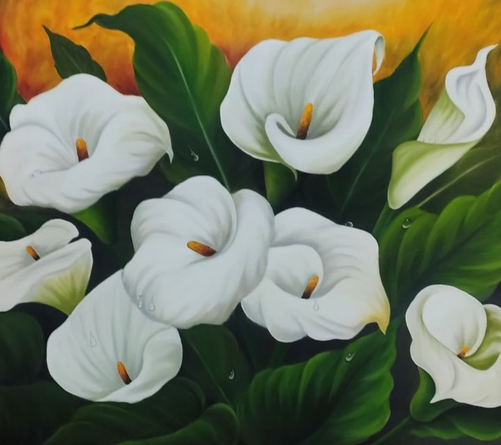 Painting titled "Brazilian flower" by Taillon Luz, Original Artwork, Oil