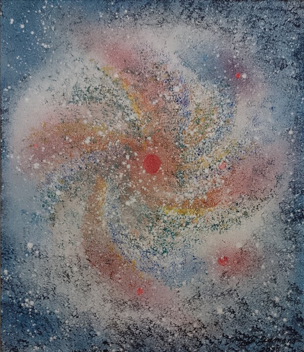 Painting titled "Universo" by Takeshi Tamane, Original Artwork, Acrylic Mounted on Wood Stretcher frame