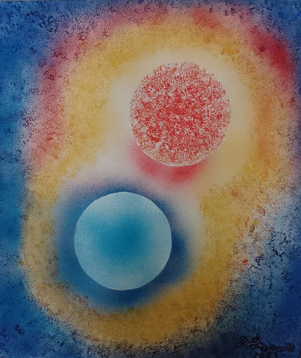 Pintura intitulada "Universo Abstrato 2" por Takeshi Tamane, Obras de arte originais, Acrílico