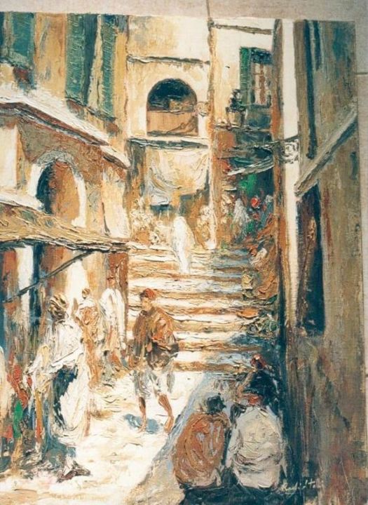 Peinture intitulée "La casbah d'alger" par Rachid Talbi, Œuvre d'art originale