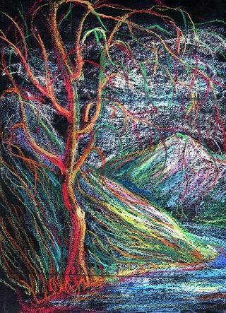 Peinture intitulée "L'arbre" par Akacha Talbi, Œuvre d'art originale