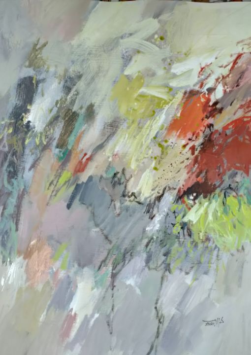 Peinture intitulée "Sans titre 1" par Rachid Taleb طالب رشيد, Œuvre d'art originale, Acrylique
