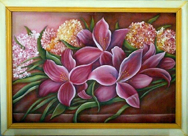 Pintura titulada "Lilium en tonos de…" por Patricia Andrea Vazquez, Obra de arte original