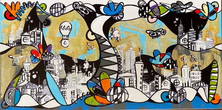 Painting titled "y..volvimos" by Macarena Matte, Original Art, Acrylic