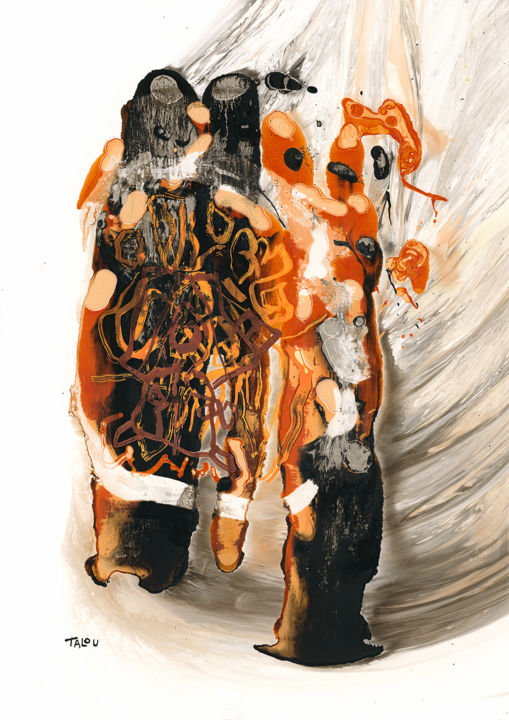 Schilderij getiteld "Rufana" door Talou, Origineel Kunstwerk, Acryl