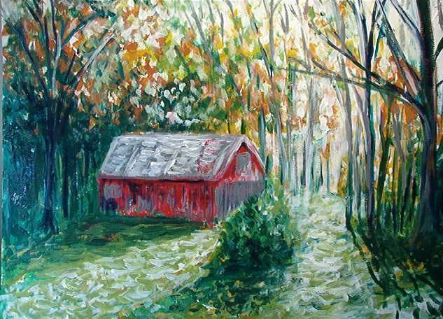 Painting titled "A Guilford Landscape" by Tal Rogers Jr, Original Artwork, Oil