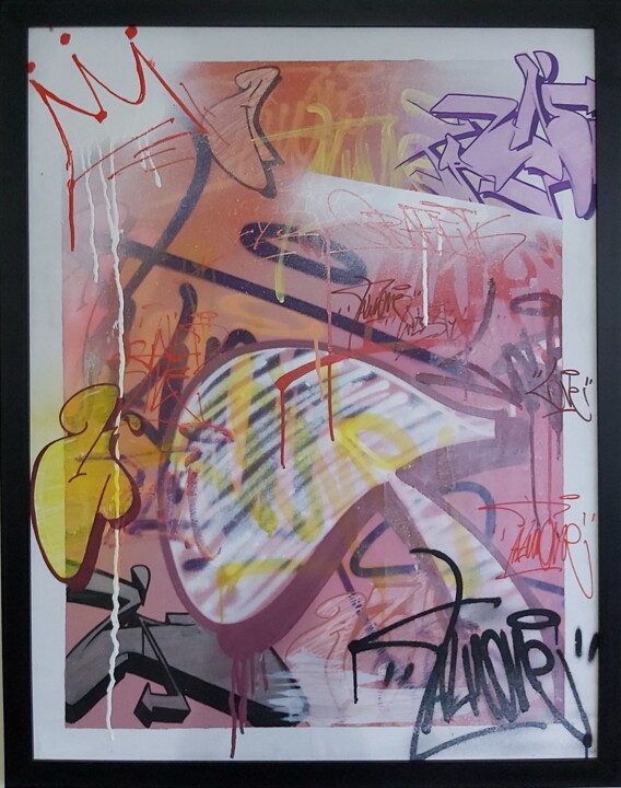 Pintura intitulada "..............." por Talu, Obras de arte originais, Tinta spray Montado em Painel de madeira