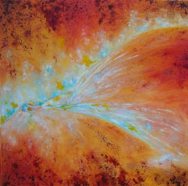 Peinture intitulée "Comète" par Tam, Œuvre d'art originale