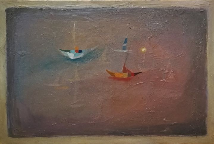 Картина под названием "Capri" - Tako Chanchaleishvili, Подлинное произведение искусства, Масло