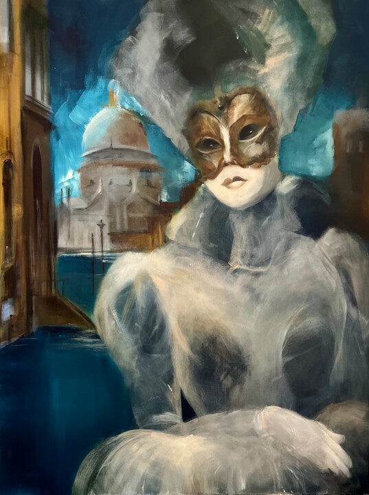 Schilderij getiteld "Madame Opera" door Tamara Andjus, Origineel Kunstwerk, Acryl
