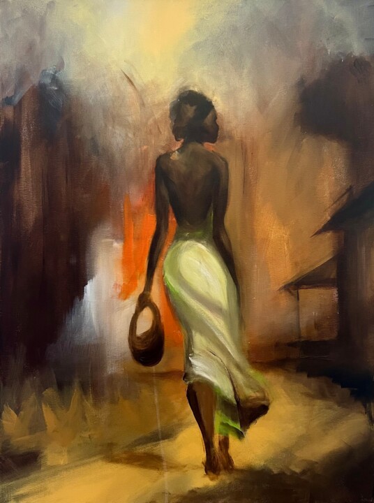 Peinture intitulée "African Beauty" par Tamara Andjus, Œuvre d'art originale, Acrylique