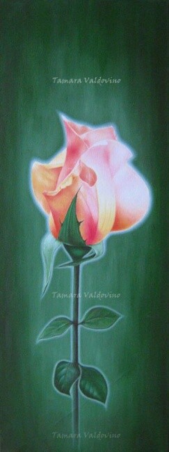 Painting titled "Between the rose an…" by Tamara Valdovino, Original Artwork