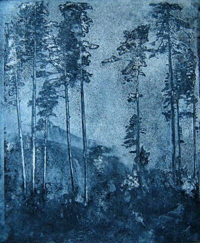 Painting titled "My blue paradies" by Tamara Valdovino, Original Artwork
