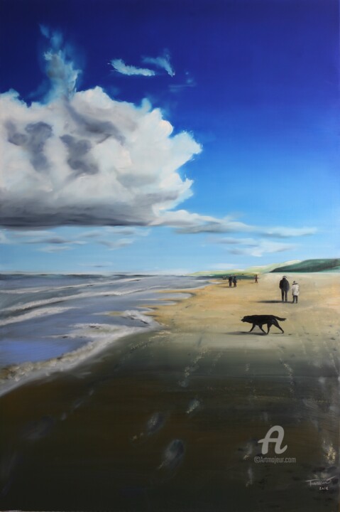 Peinture intitulée "Egmond aan Zee" par Tamas Herczeg, Œuvre d'art originale, Huile