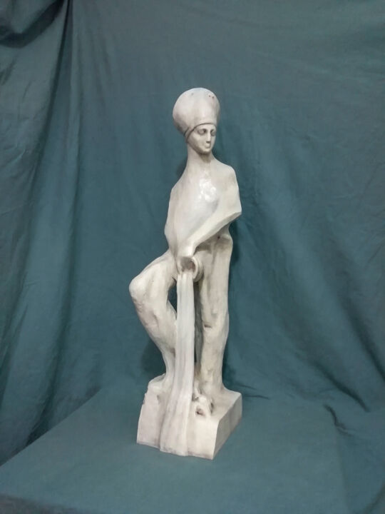 Sculpture titled "Aquarius" by Tamas Podhraczky, Original Artwork, Clay