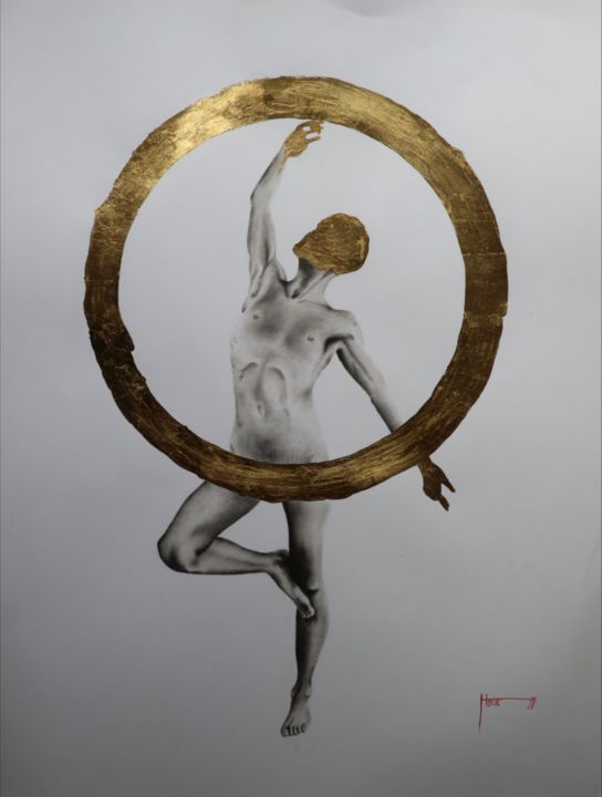 Desenho intitulada "The circle of.." por Tamás Haik, Obras de arte originais, Pastel