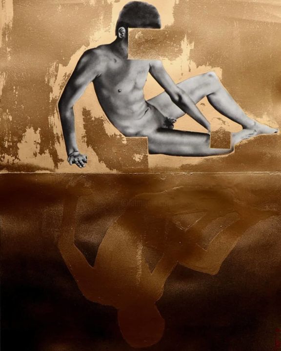 Рисунок под названием "Narcissus" - Tamás Haik, Подлинное произведение искусства, Пастель