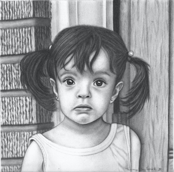 Drawing titled "Precious" by Tammy Carrick, Original Artwork, Charcoal