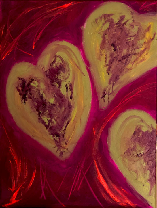 Painting titled "Heart Fierce" by Tammy Davis, Original Artwork, Oil
