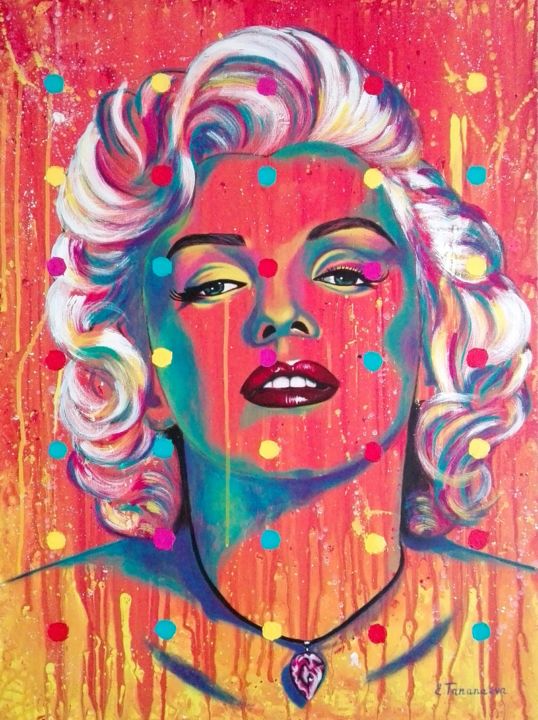 Peinture intitulée "Monroe. Oil paintin…" par Elena Tananaeva, Œuvre d'art originale, Acrylique