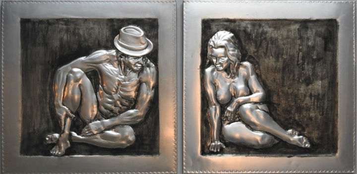 Sculpture titled "Looks" by Mihai Tanasescu, Original Art, Aluminium
