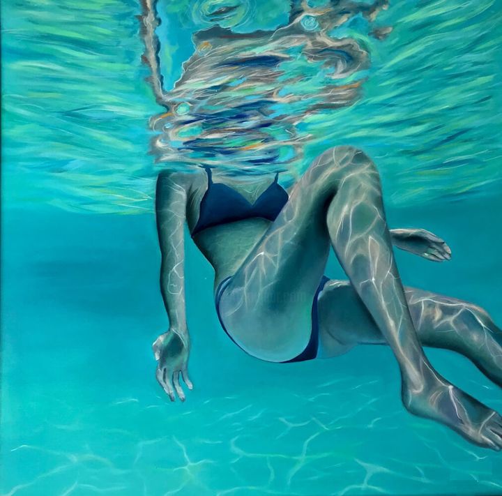 「Underwater」というタイトルの絵画 Mihai Tanasescuによって, オリジナルのアートワーク, オイル