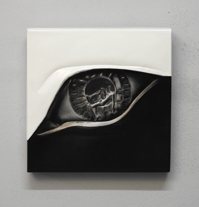 Sculpture titled "Peace of the eye" by Mihai Tanasescu, Original Artwork, Aluminium