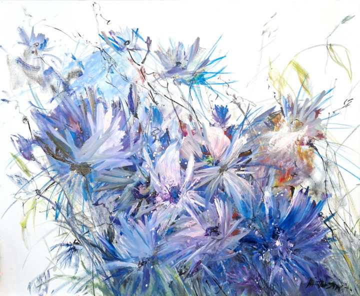 Картина под названием "Flower fantasy" - Tana, Подлинное произведение искусства, Масло
