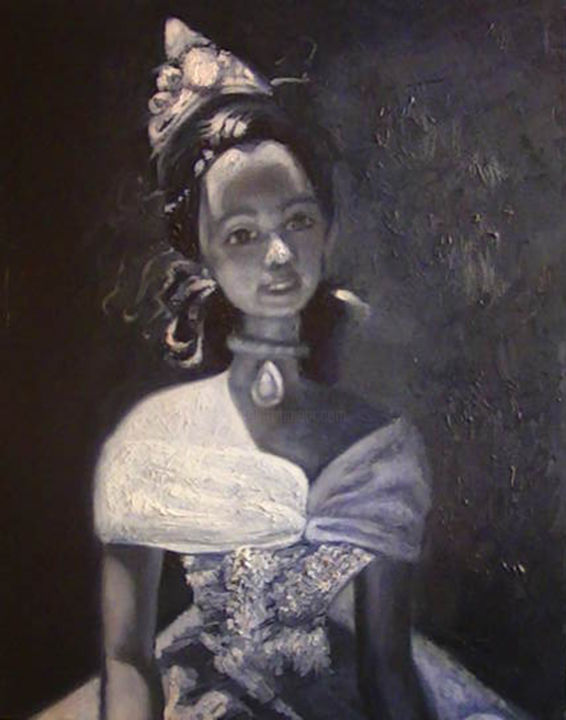 Painting titled "Retrato de Barbie c…" by Tancara, Original Artwork, Oil