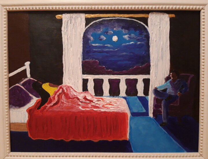 Peinture intitulée "Gardien de ses nuits" par Jean Farré, Œuvre d'art originale, Acrylique