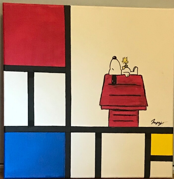 Peinture intitulée "Snoopy 1" par Tanguy Masini, Œuvre d'art originale, Acrylique Monté sur Châssis en bois